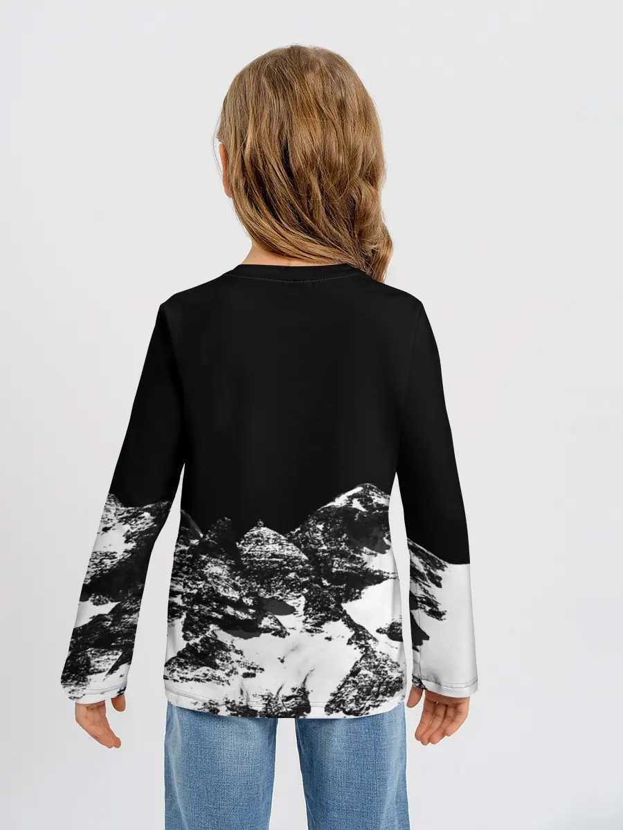 Детский лонгслив / ГОРЫ Ч/Б