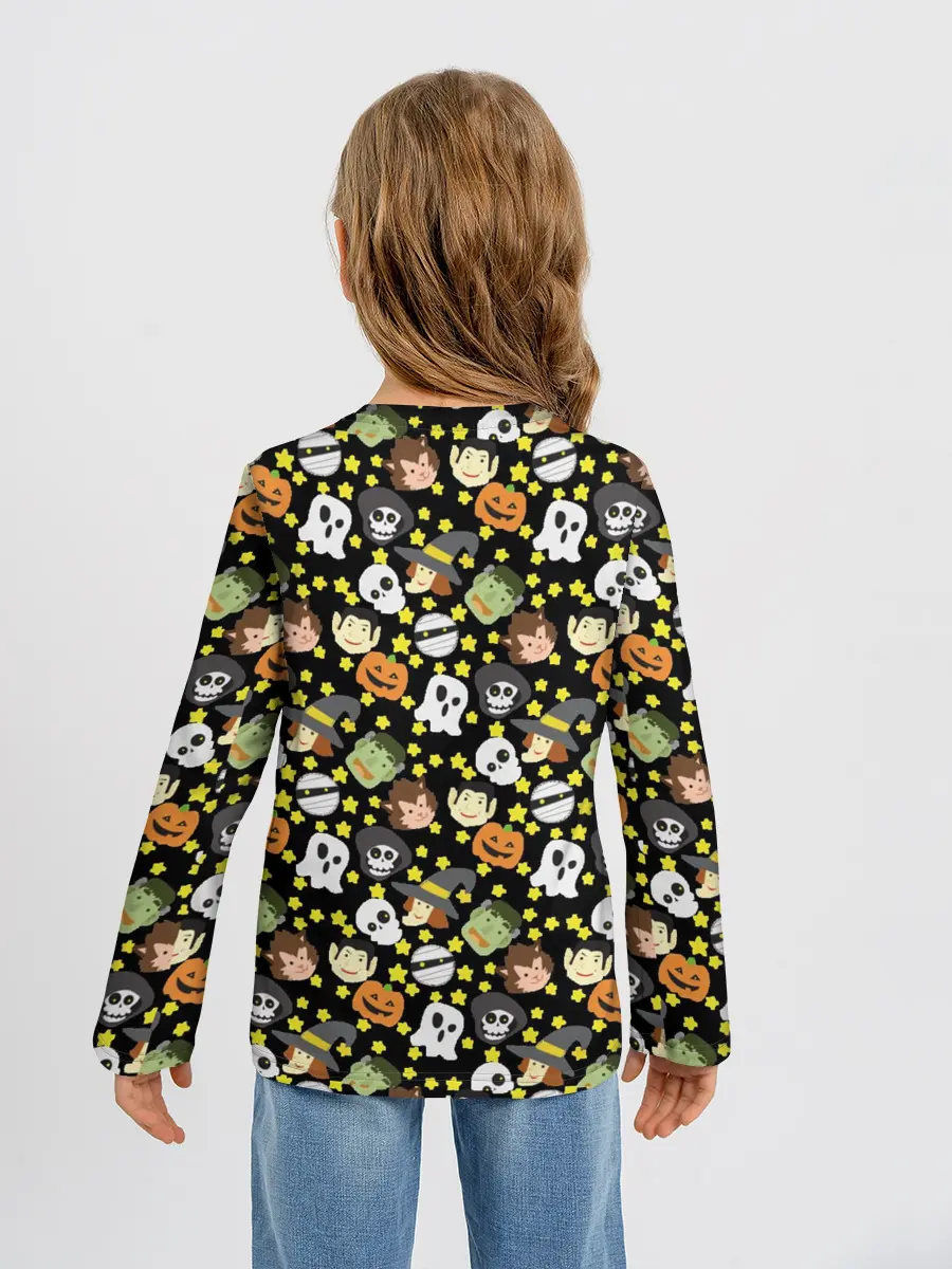 Детский лонгслив / персонажи и хэллоуин