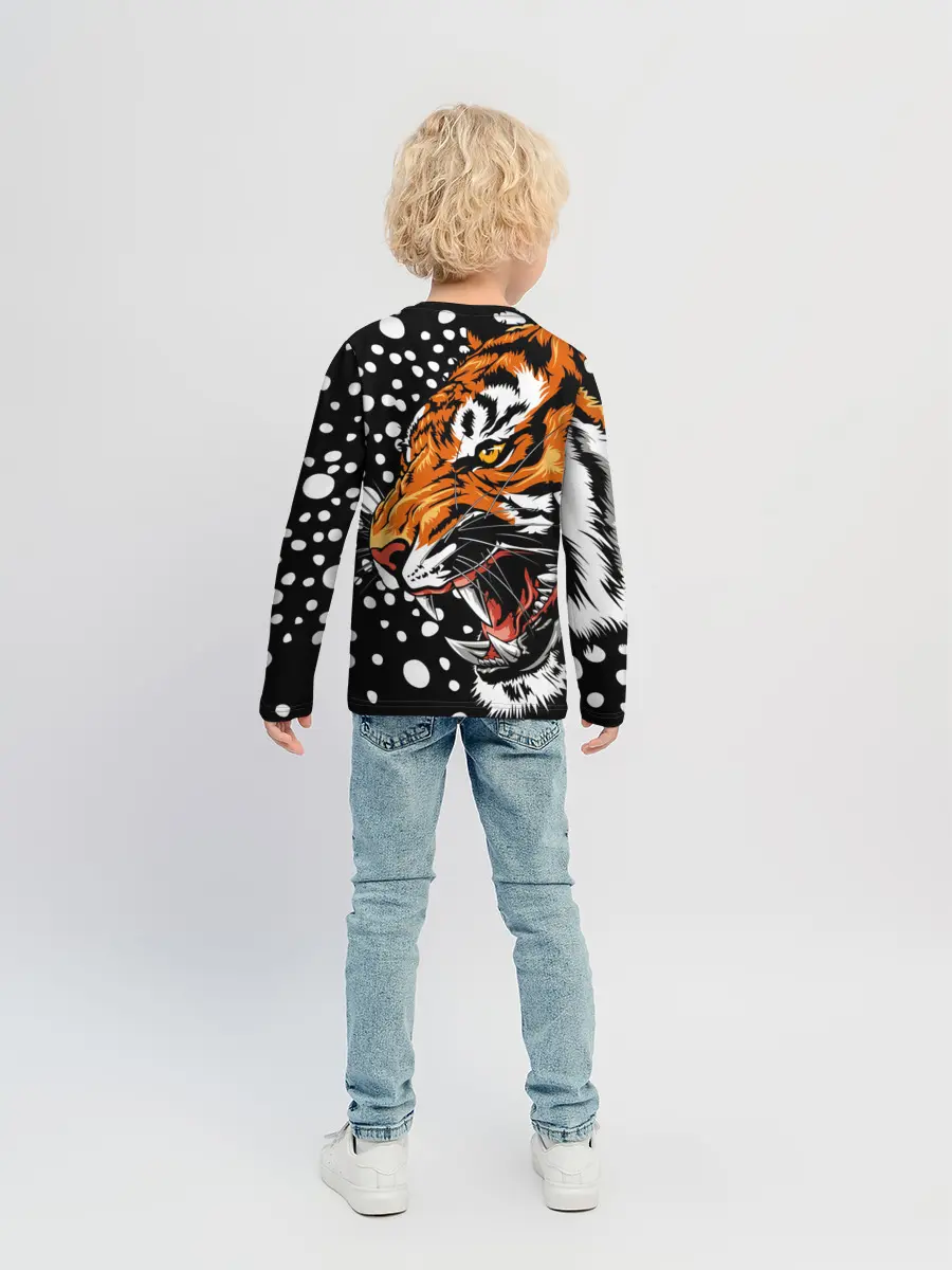 Детский лонгслив / Амурский тигр и снегопад