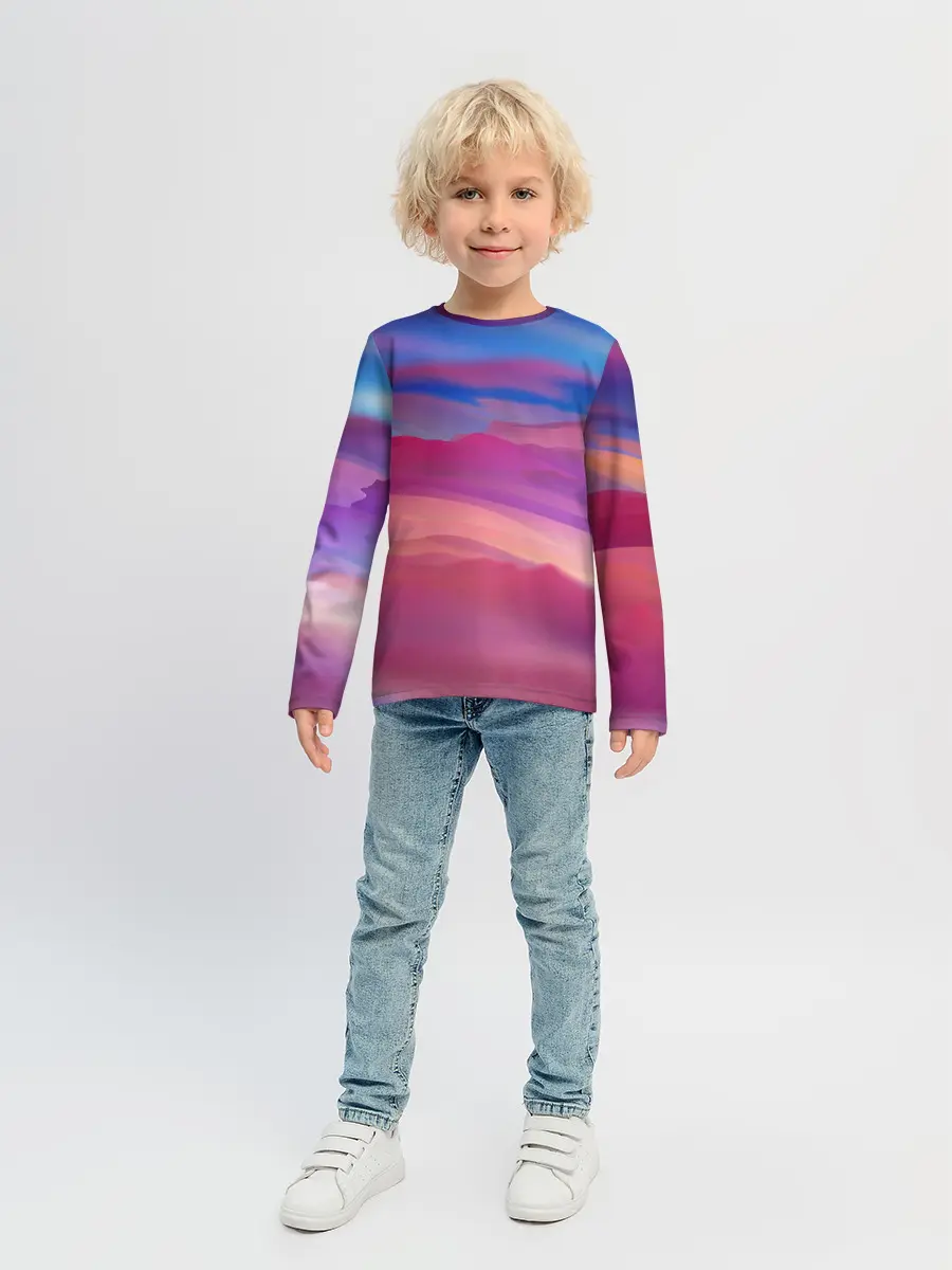 Детский лонгслив / Гармоничные цветовые волны