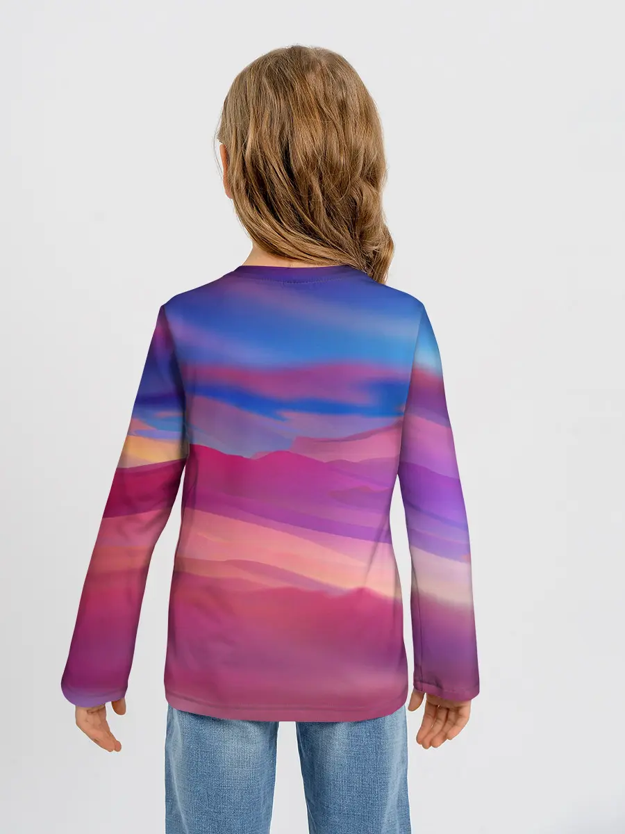 Детский лонгслив / Гармоничные цветовые волны