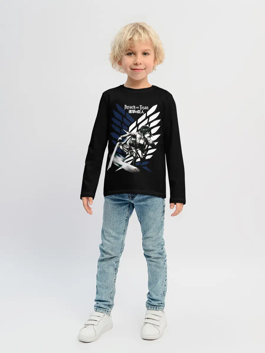 Детский лонгслив / Имир на фоне герба Разведкорпуса