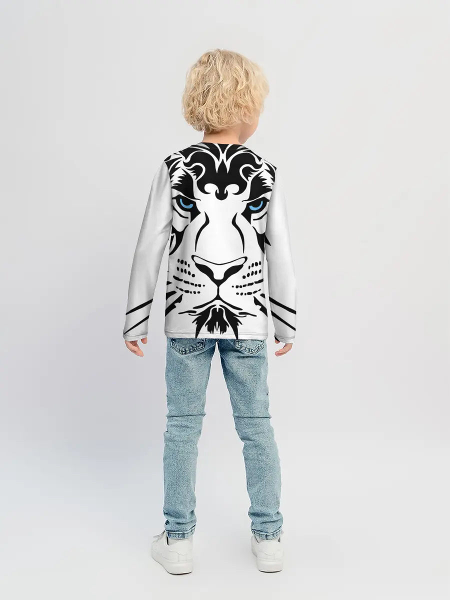 Детский лонгслив / Водяной голубоглазый тигр