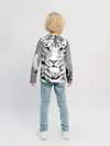 Детский лонгслив / Белый снежный тигр