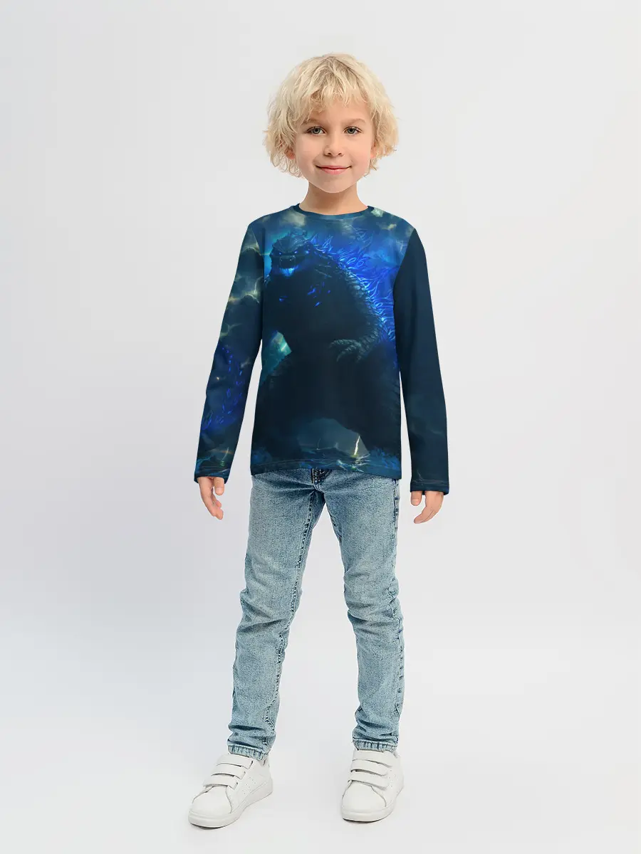 Детский лонгслив / ГОДЗИЛЛА В МОРЕ