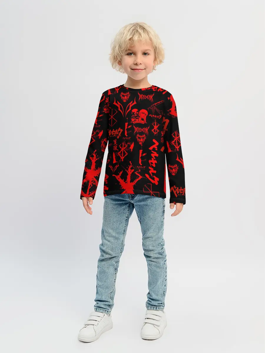 Детский лонгслив / БЕРСЕРК ПАТТЕРН СИМВОЛИКА / КЛЕЙМО