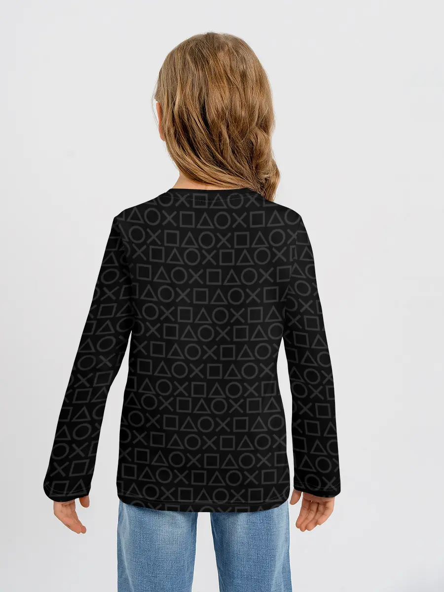 Детский лонгслив / ПАТТЕРН КРУГ КВАДРАТ ТРЕУГОЛЬНИК | PATTERN