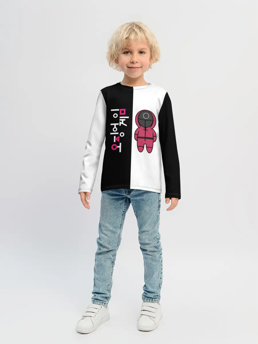 Детский лонгслив / ЛОГОТИП И ОХРАНА | ИГРА В КАЛЬМАРА