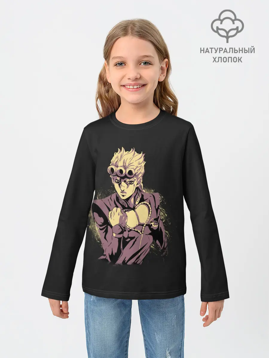Детский лонгслив / Giorno Giovanna. Golden Wind
