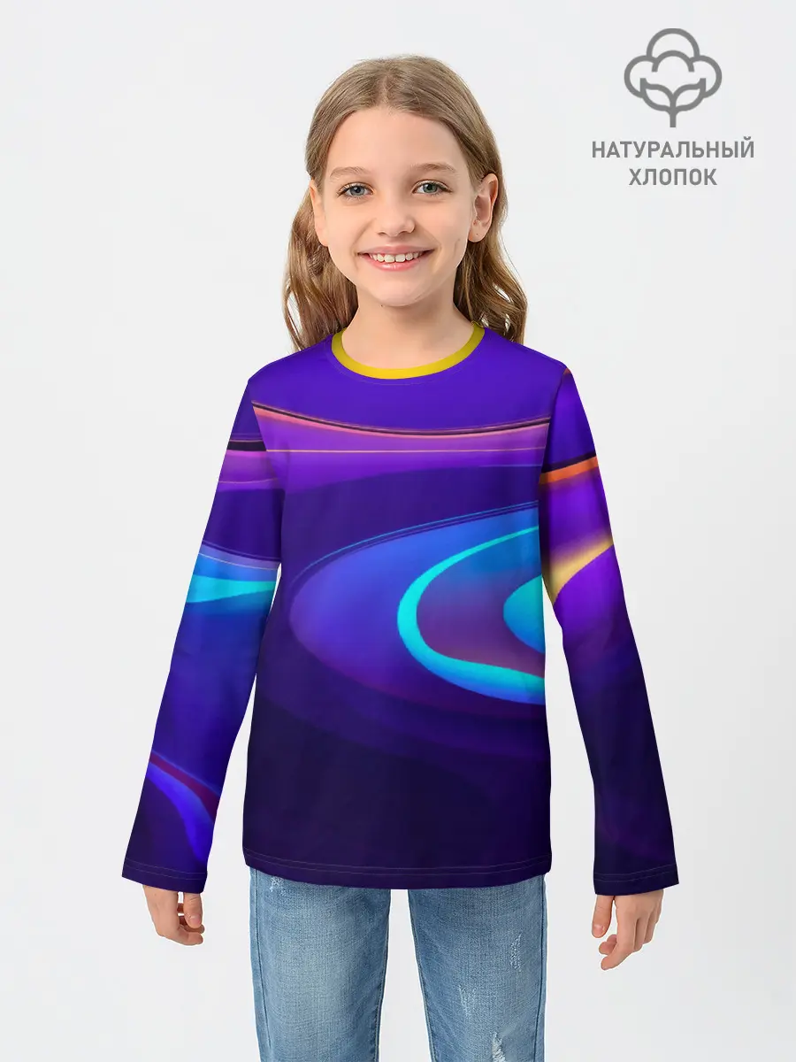 Детский лонгслив / Аква принт