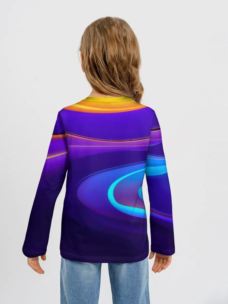 Детский лонгслив / Аква принт