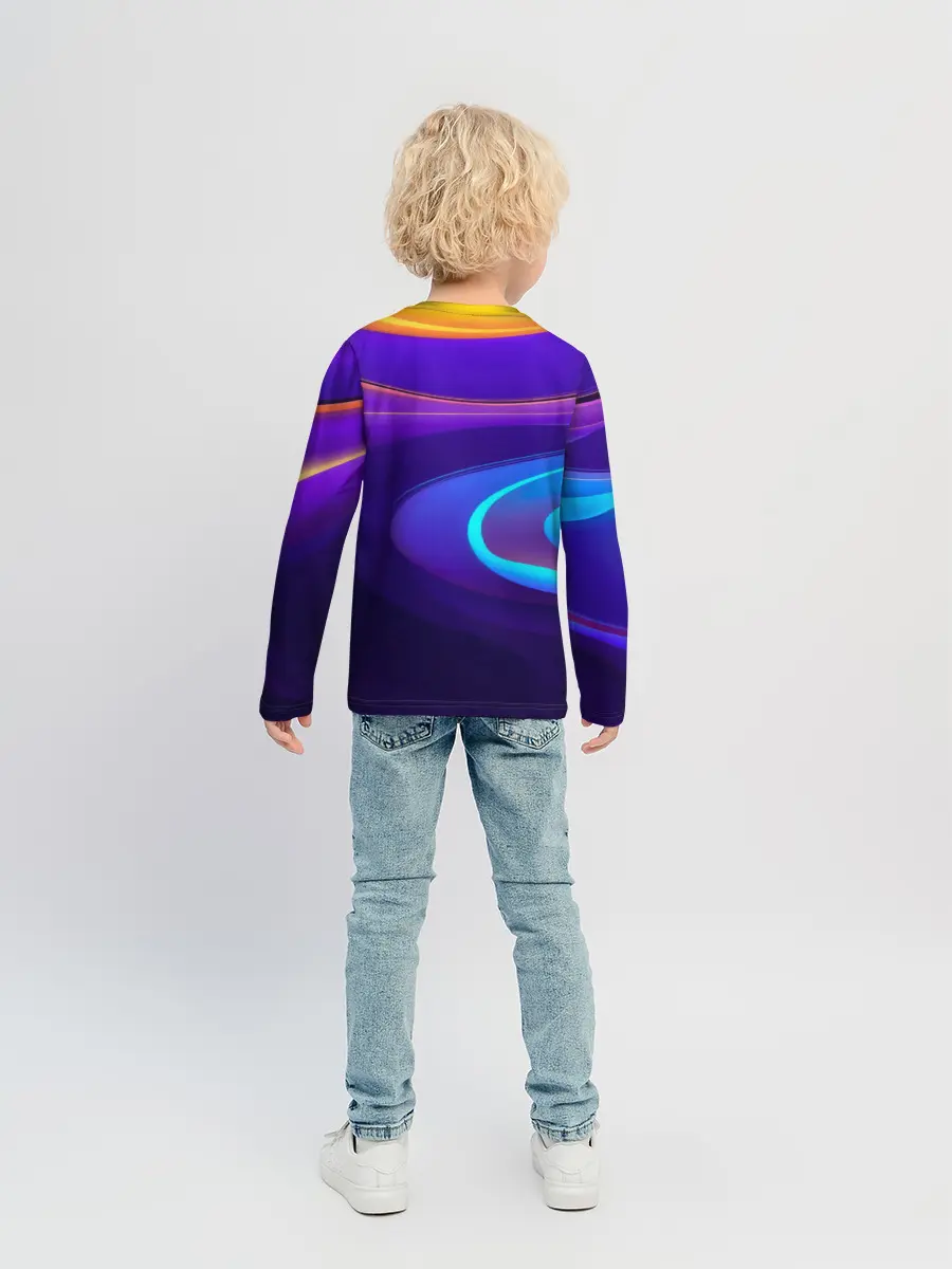 Детский лонгслив / Аква принт