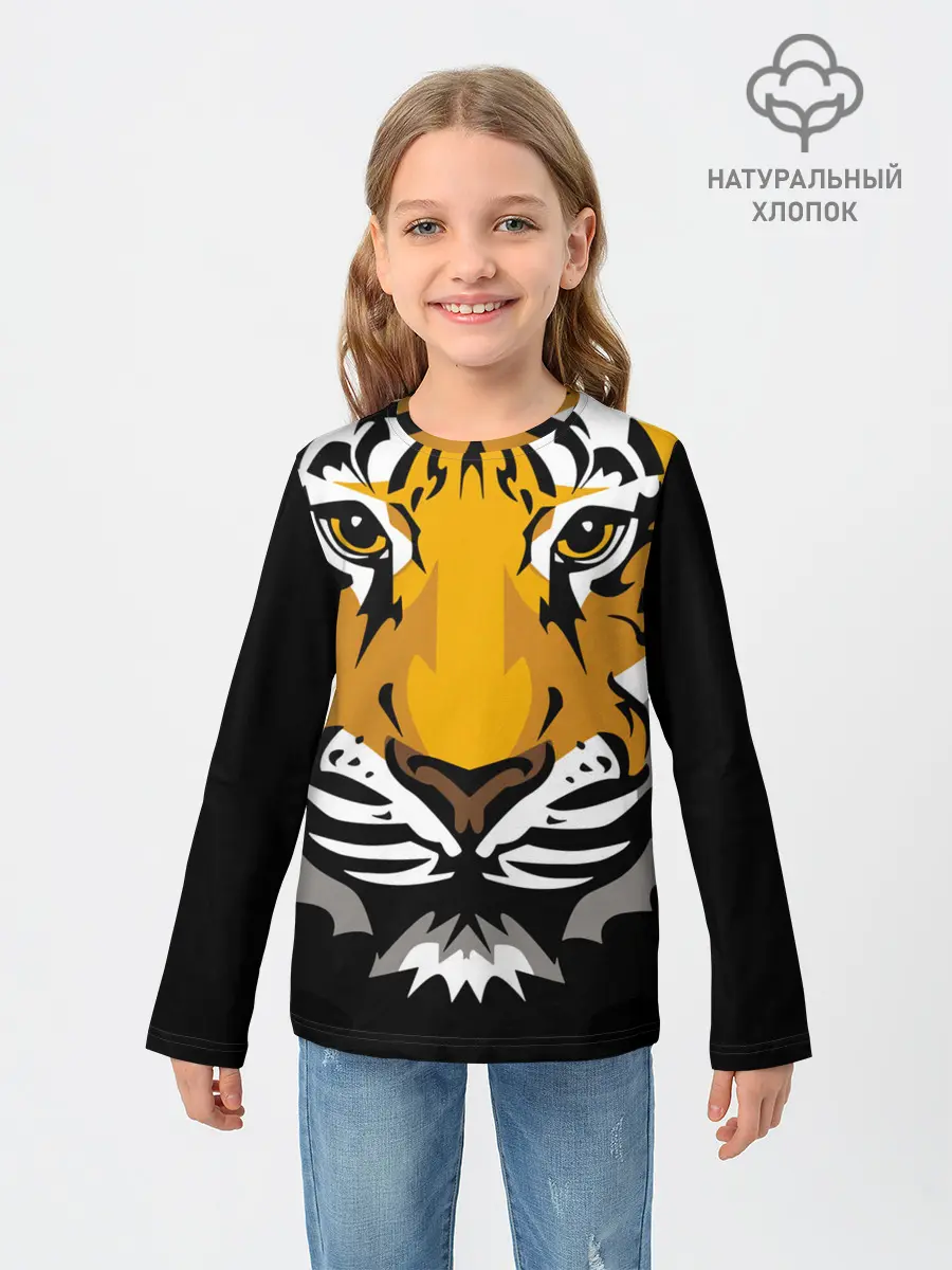 Детский лонгслив / Суровый взгляд тигра