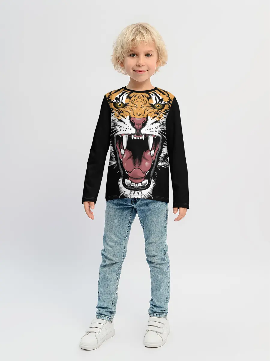 Детский лонгслив / Оскал амурского тигра