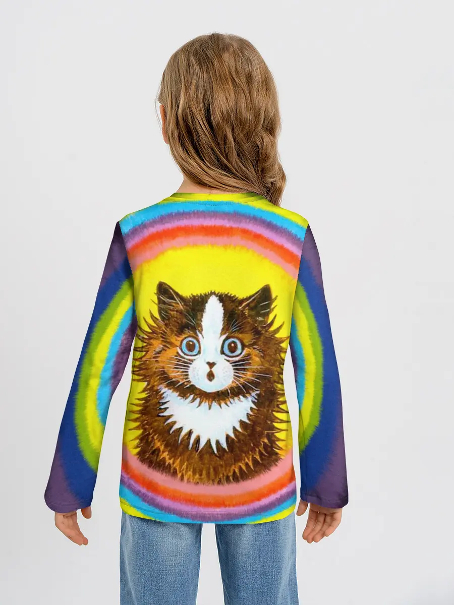 Детский лонгслив / Радужный кот Луиса Уэйна
