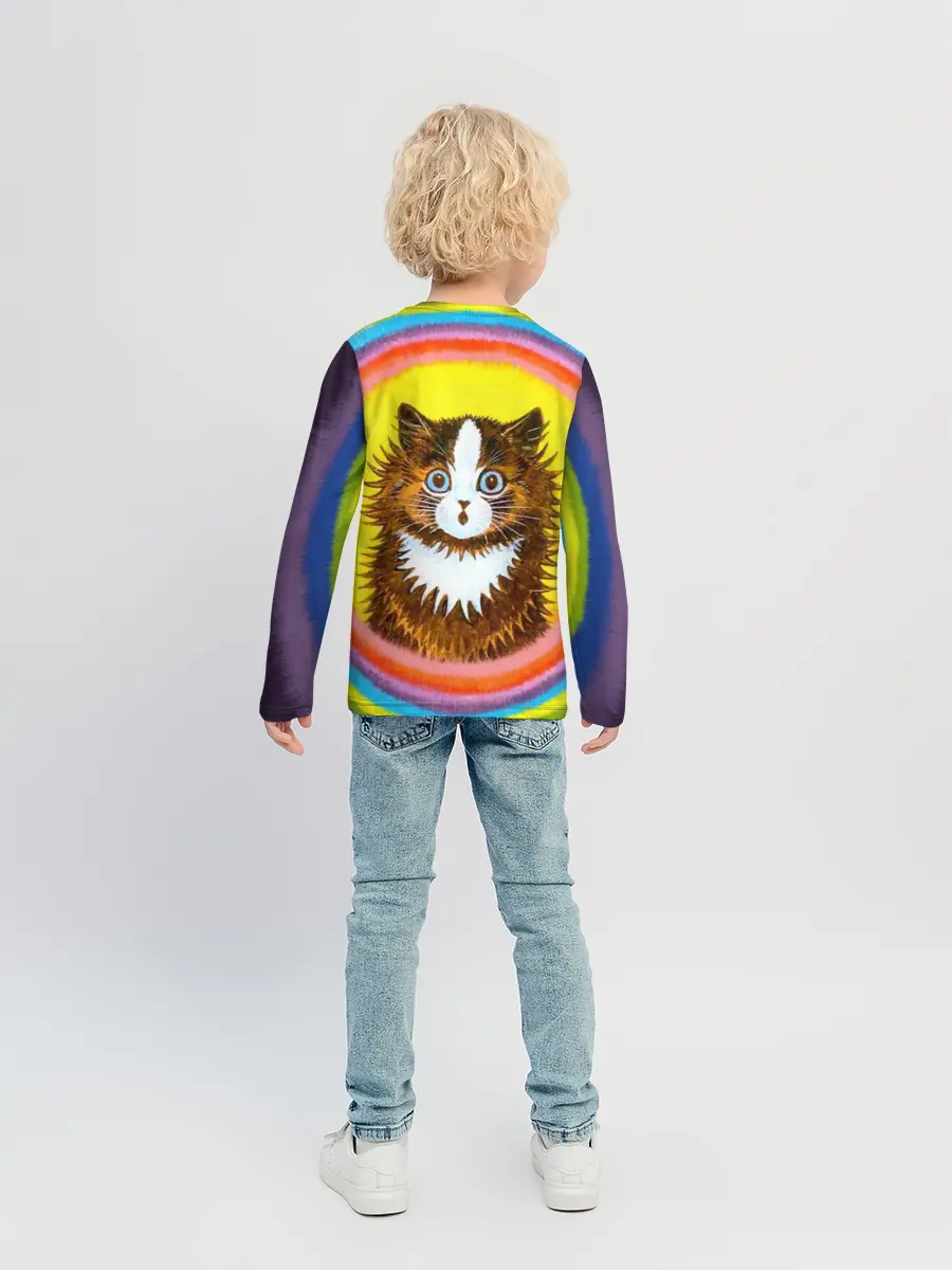 Детский лонгслив / Радужный кот Луиса Уэйна