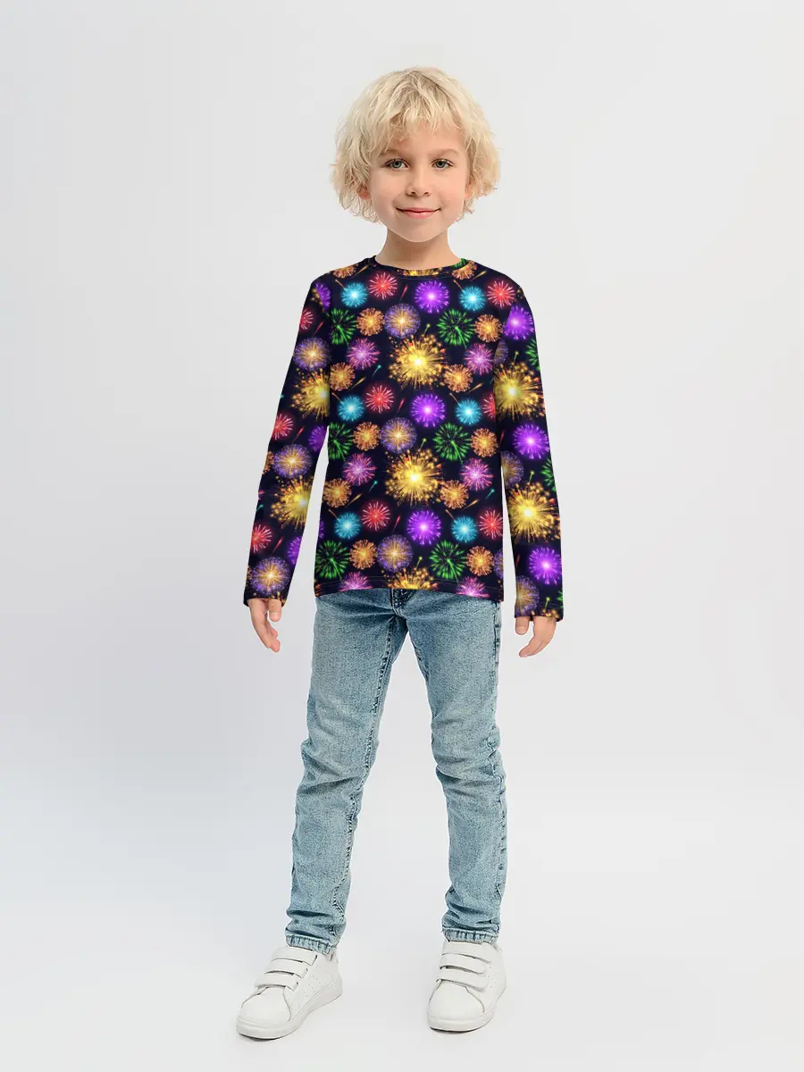 Детский лонгслив / Праздничный Фейерверк