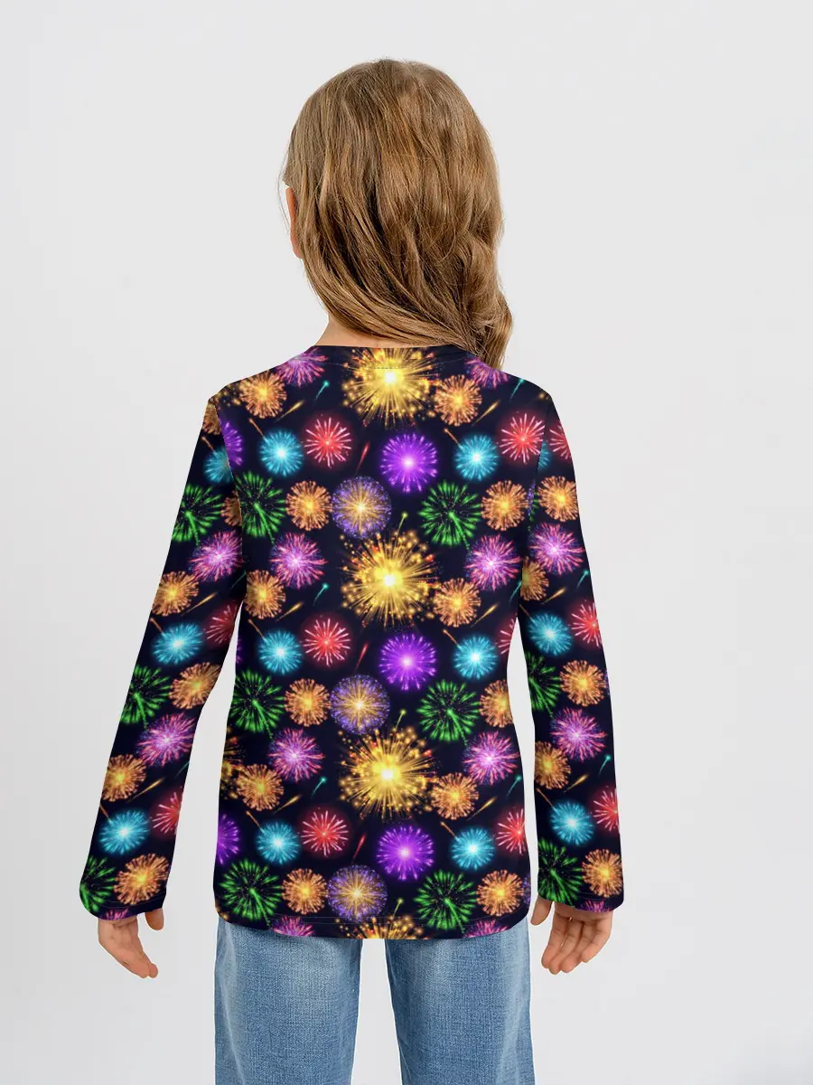 Детский лонгслив / Праздничный Фейерверк