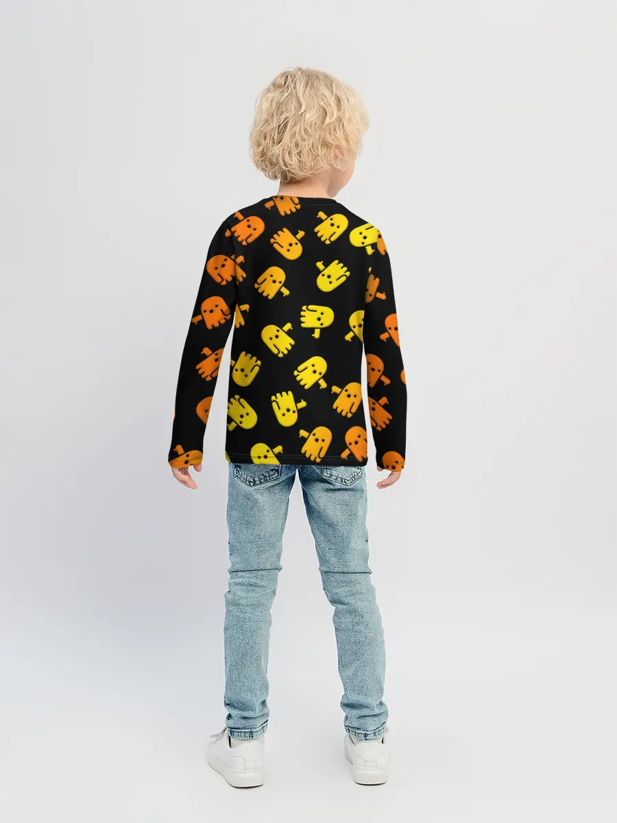 Детский лонгслив / BOO! ПРИЗРАК, ПРИВЕДЕНИЕ ХЕЛЛОУИН ОРАНЖЕВЫЙ