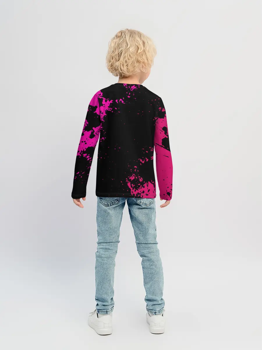 Детский лонгслив / Squid Game брызги красок стража.