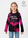 Детский лонгслив / Squid Game брызги красок стража.
