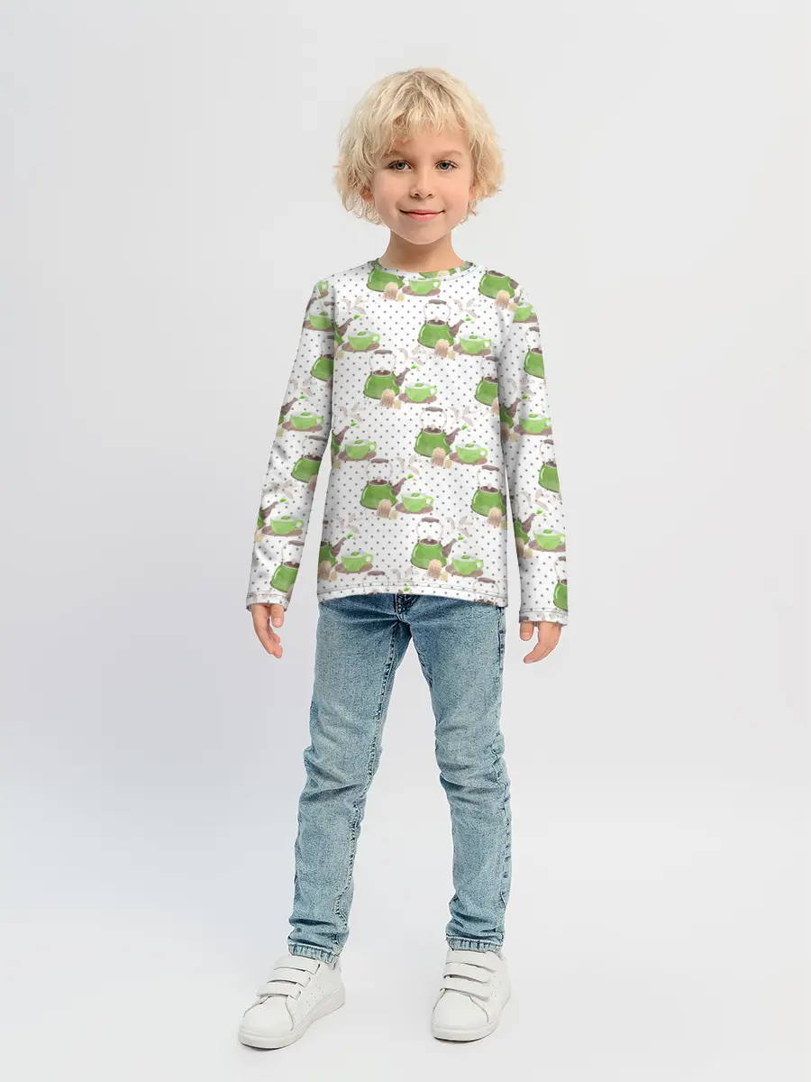 Детский лонгслив / Зеленый чай