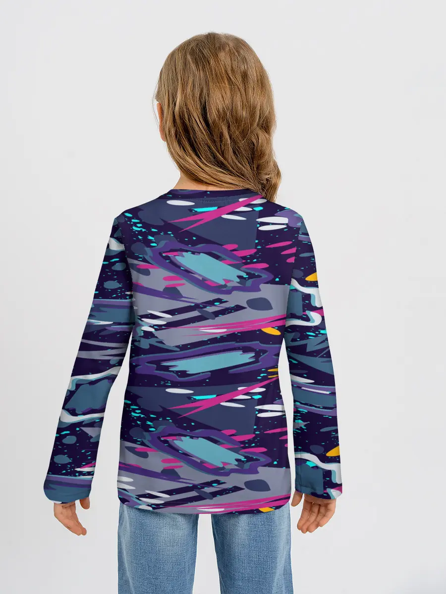 Детский лонгслив / Космический абстрактный паттерн