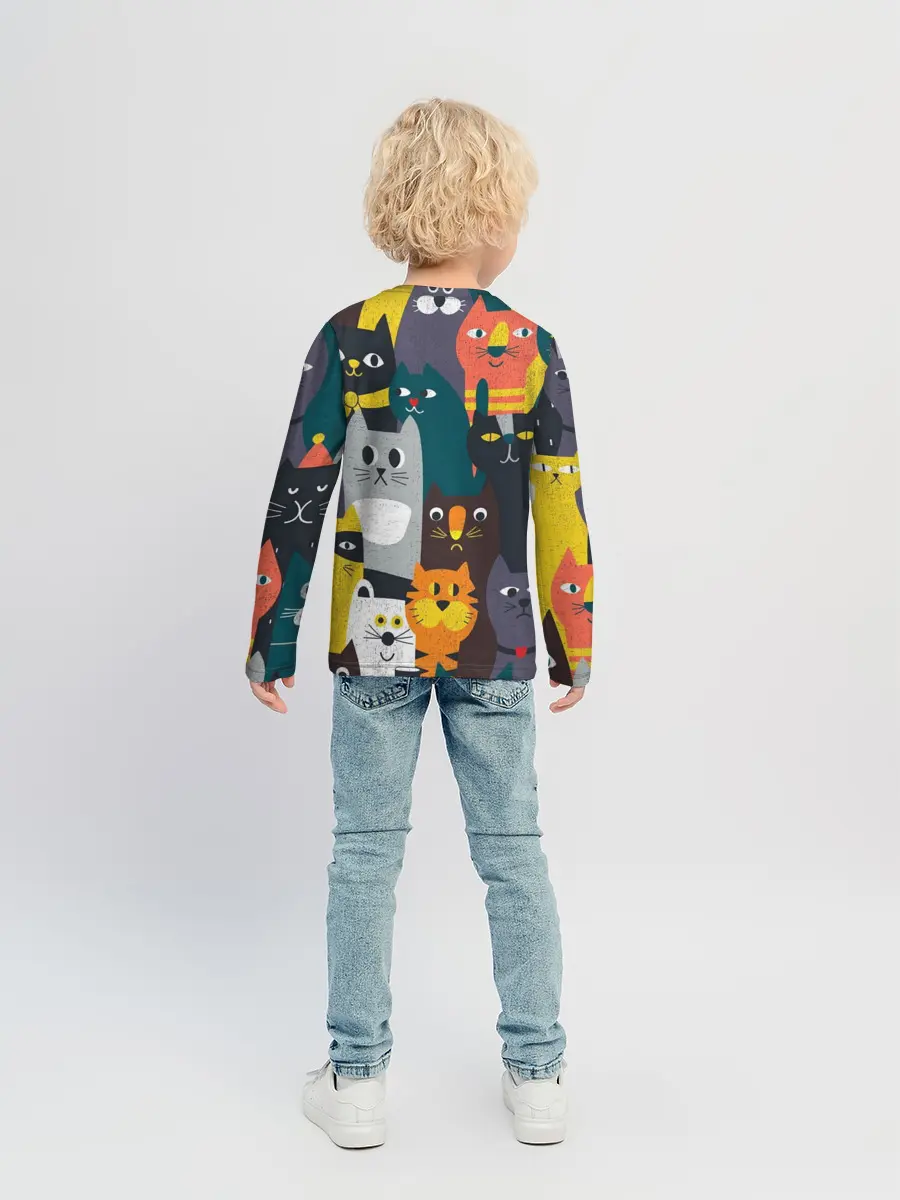 Детский лонгслив / крутые коты