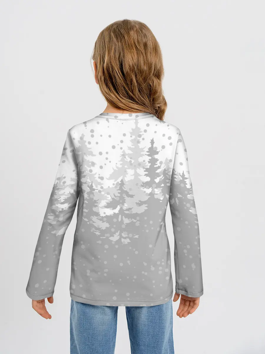 Детский лонгслив / Тигр с чашкой кофе