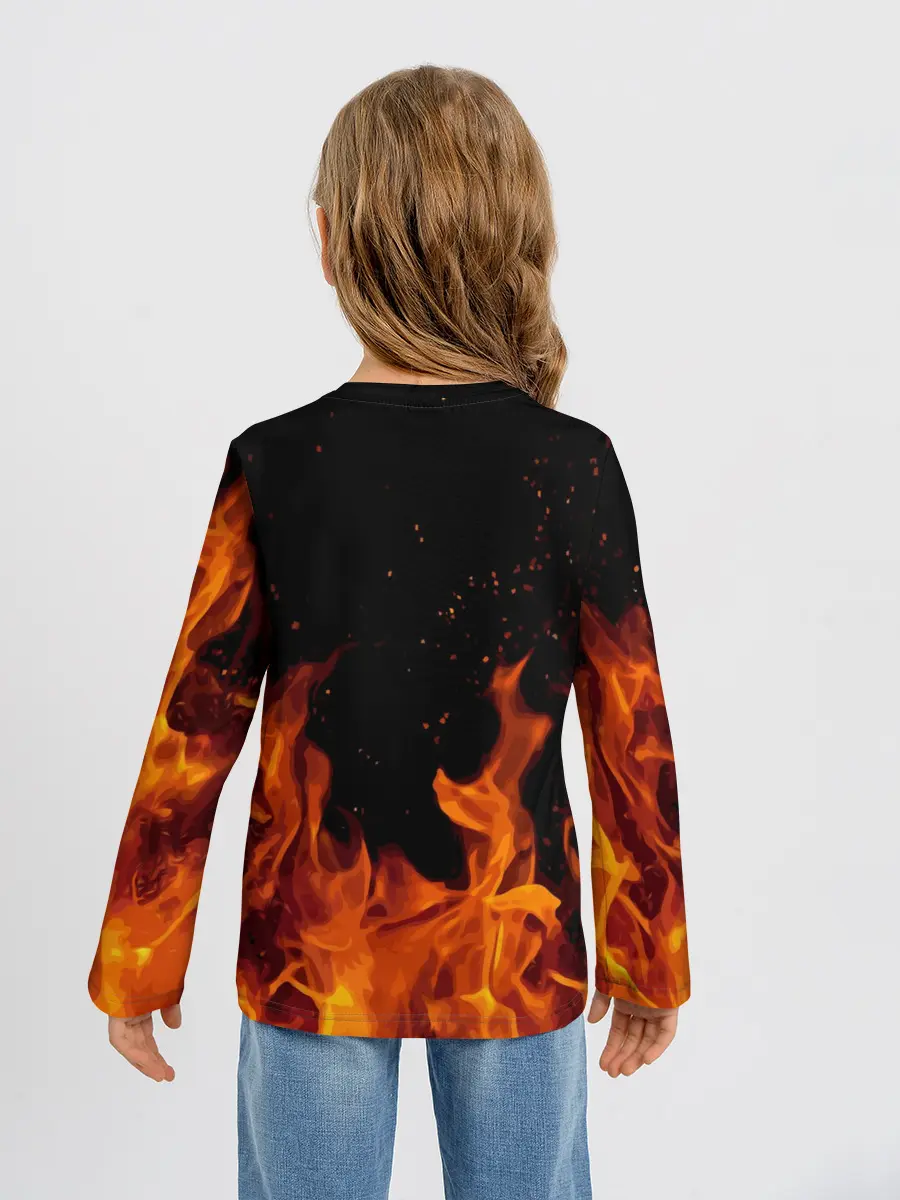 Детский лонгслив / ROBLOX FIRE | РОБЛОКС ОГОНЬ | ПОЖАРНЫЙ