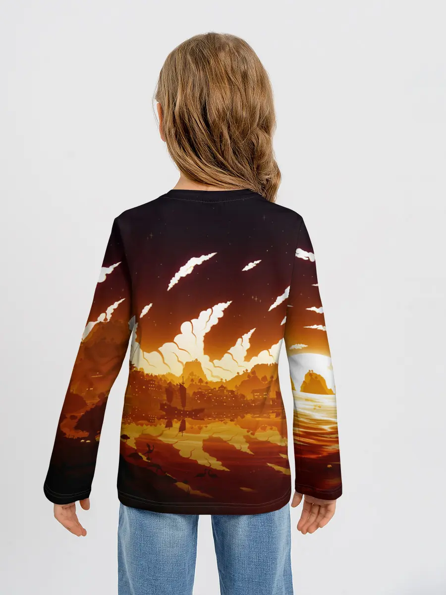 Детский лонгслив / Genshin Impact - Закат над Ли Юэ