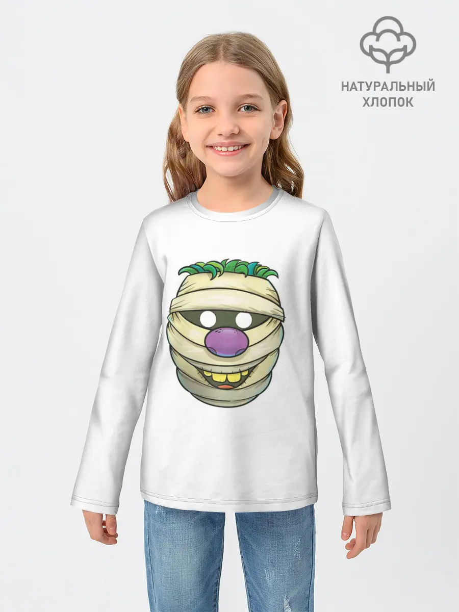 Детский лонгслив / улыбающейся голова мумии