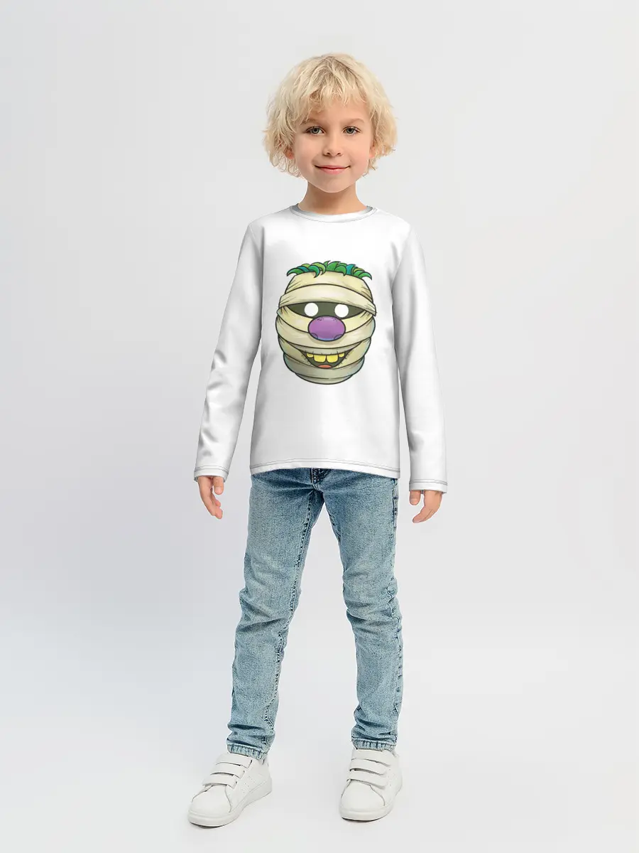 Детский лонгслив / улыбающейся голова мумии