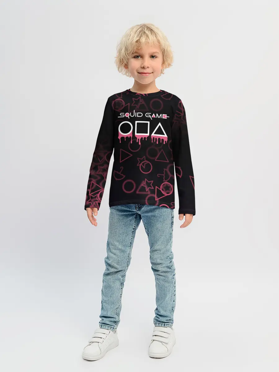 Детский лонгслив / Squid Game Pattern.