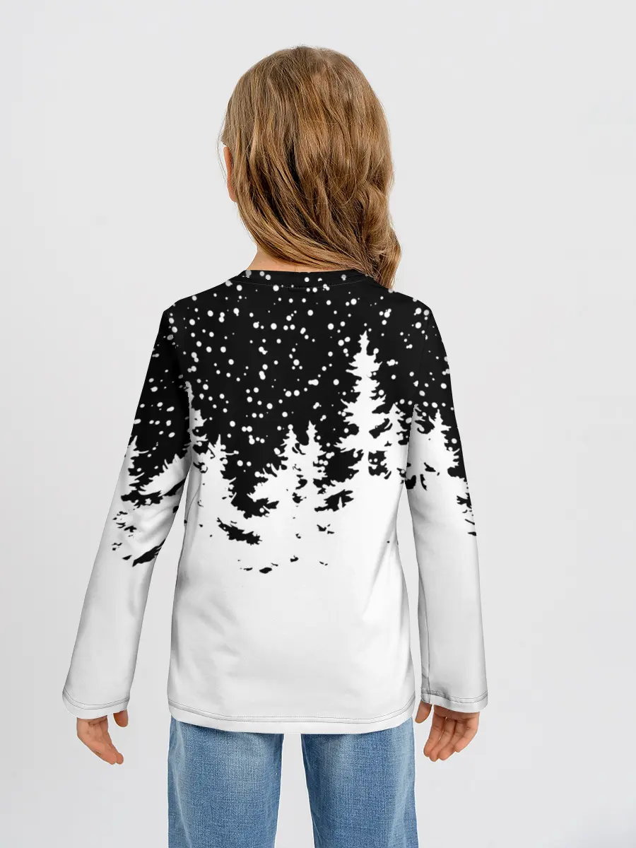 Детский лонгслив / Тигр в шубе Санта Клауса