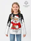 Детский лонгслив / Тигр в шубе Санта Клауса
