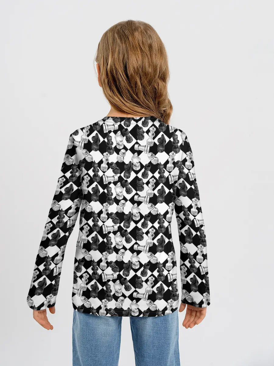 Детский лонгслив / Шахматы на шахматной доске