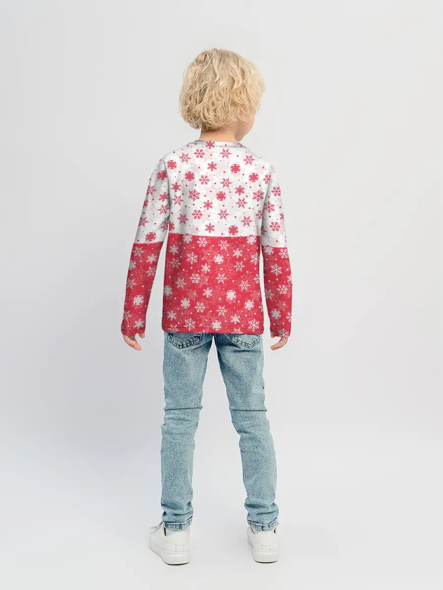 Детский лонгслив / Снежинки