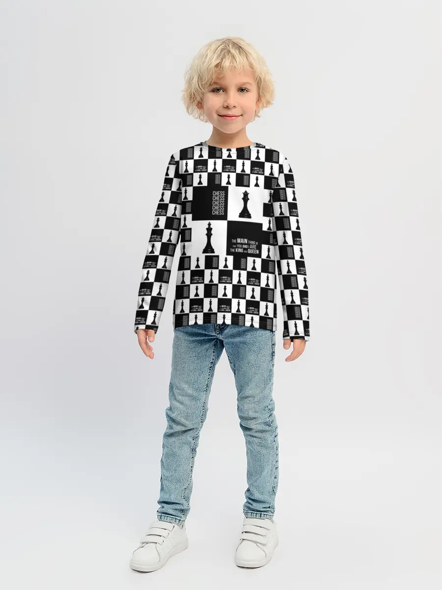 Детский лонгслив / Шахматы. Король и королева. 2022