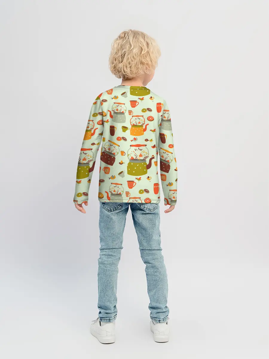 Детский лонгслив / осенние чаепитие