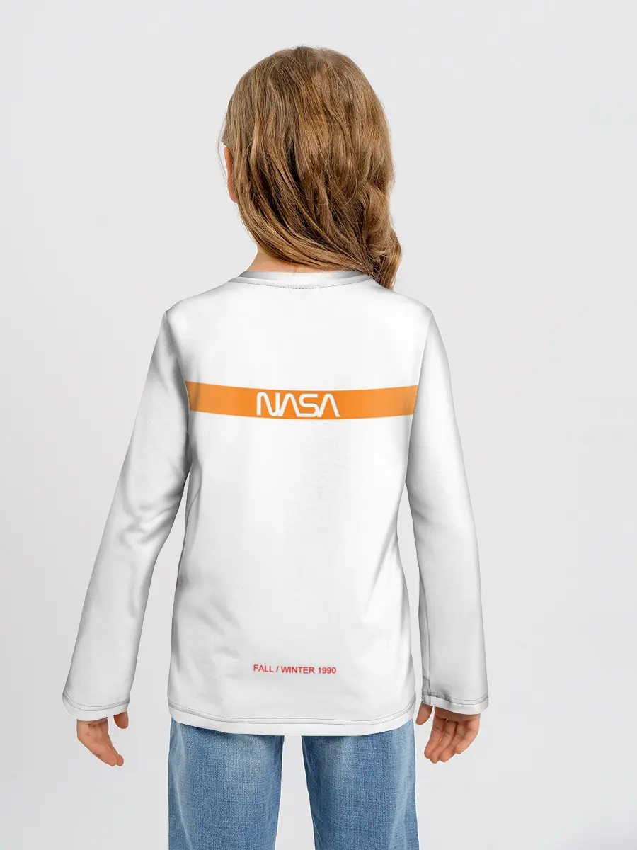 Детский лонгслив / NASA БЕЛАЯ ФОРМА | НАСА WHITE UNIFORM