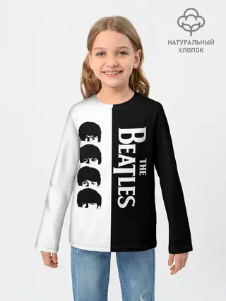 Детский лонгслив / The Beatles черно - белый партер