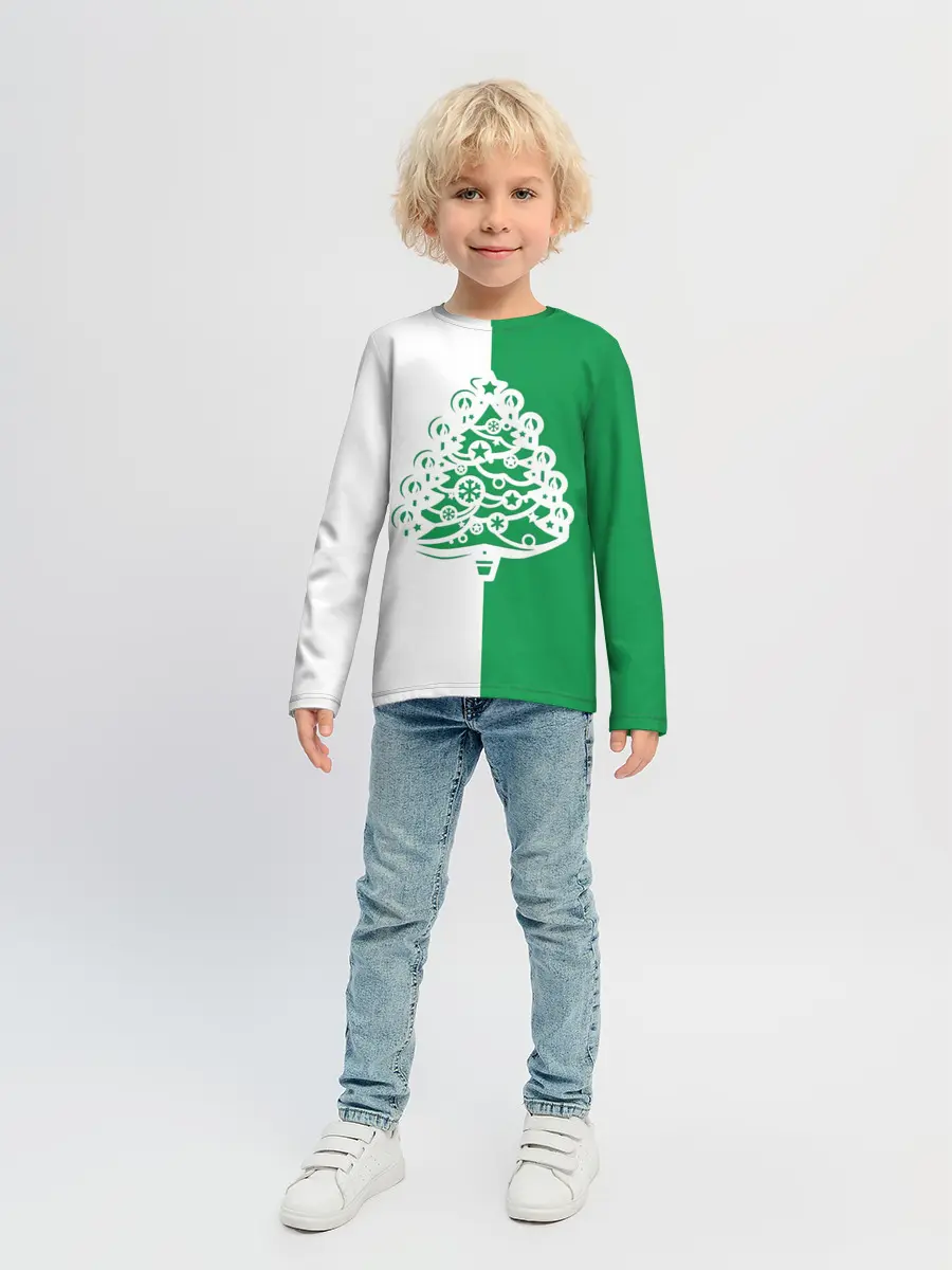 Детский лонгслив / Зелёная Ёлочка
