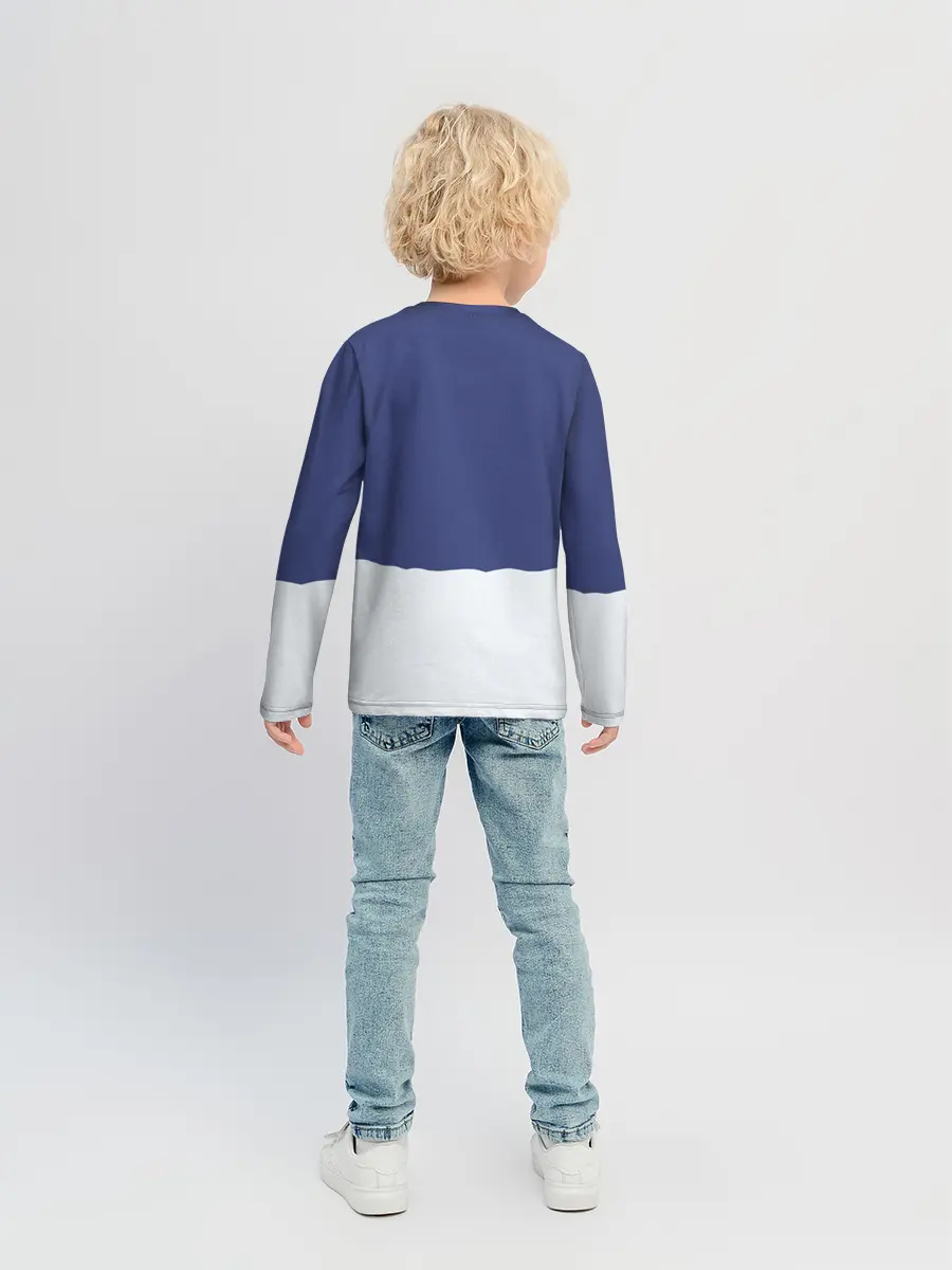 Детский лонгслив / Санта в трубе с Оленем