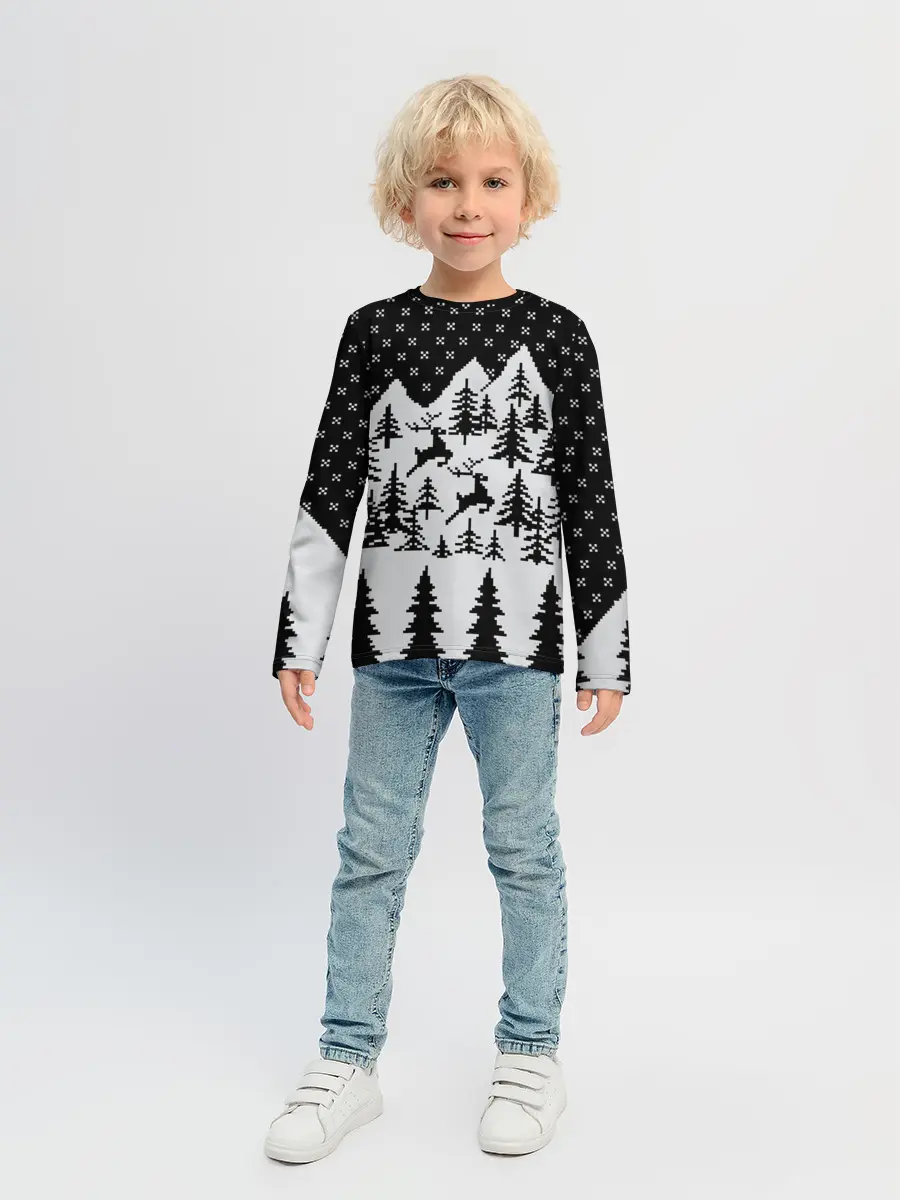 Детский лонгслив / Северные Олени в Горах