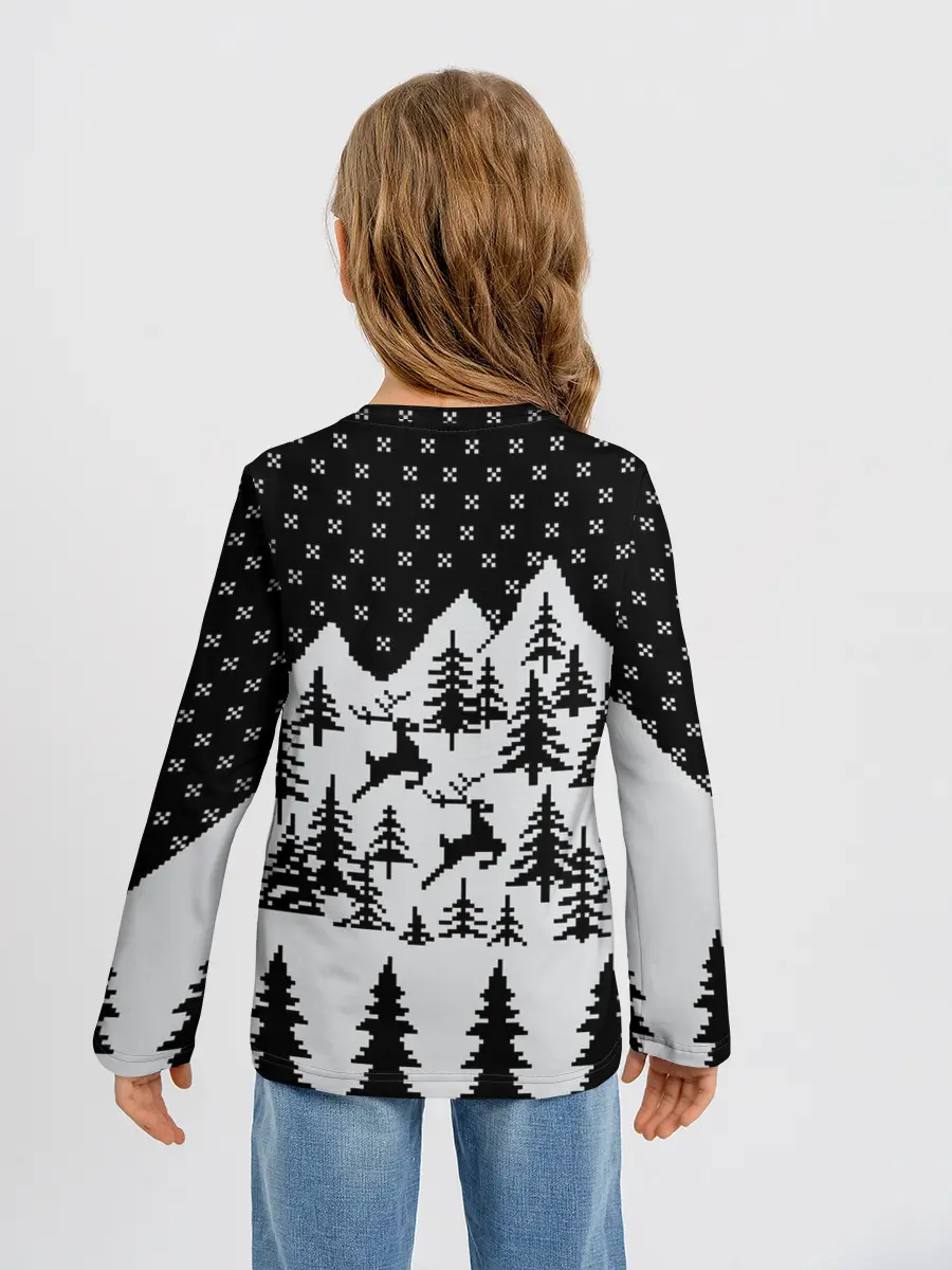 Детский лонгслив / Северные Олени в Горах