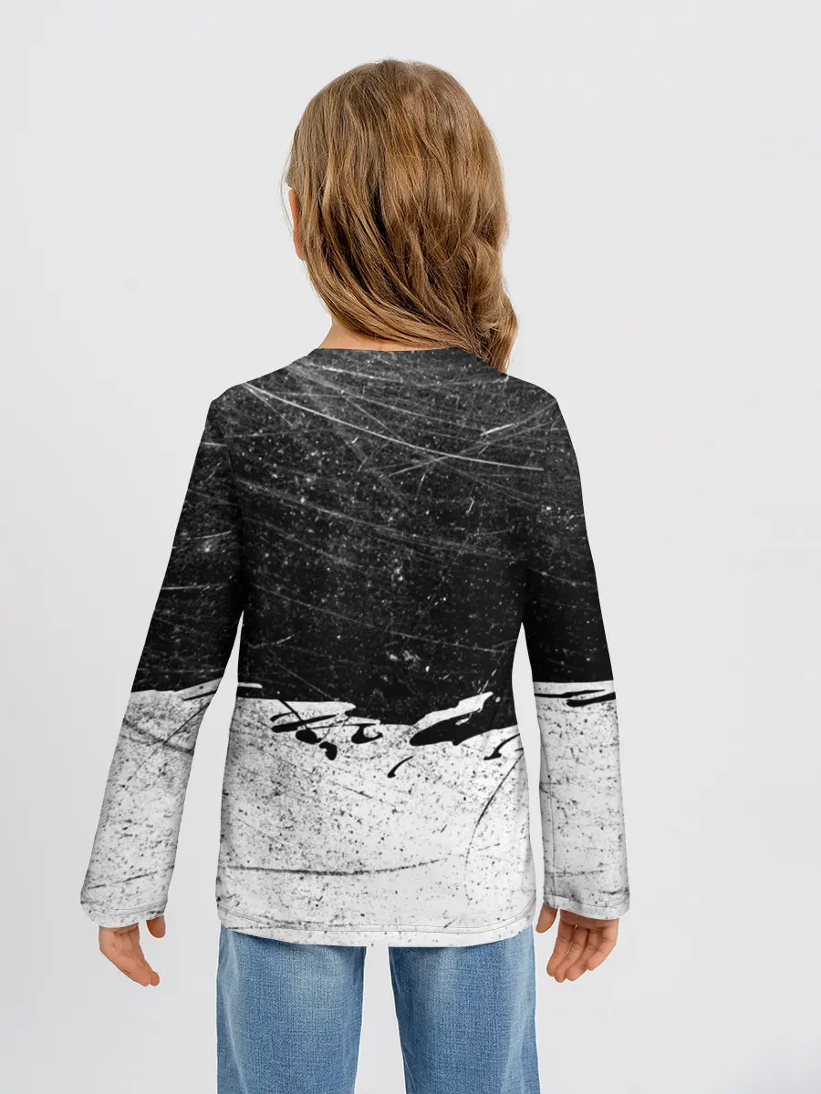 Детский лонгслив / Линкин Парк Лого Рок ЧБ | Linkin Park Rock