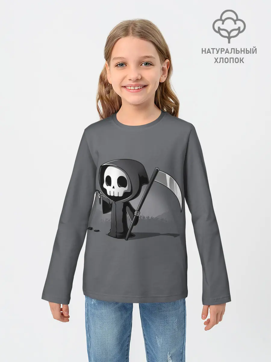 Детский лонгслив / жнец и цветок