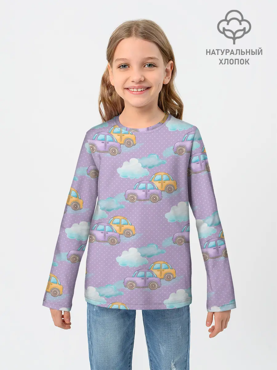 Детский лонгслив / детские машинки