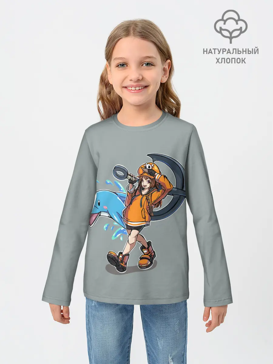 Детский лонгслив / May whith dolphin